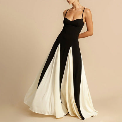 Bethem Monochrome A-Line Maxi Dress