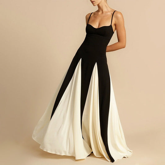 Bethem Monochrome A-Line Maxi Dress