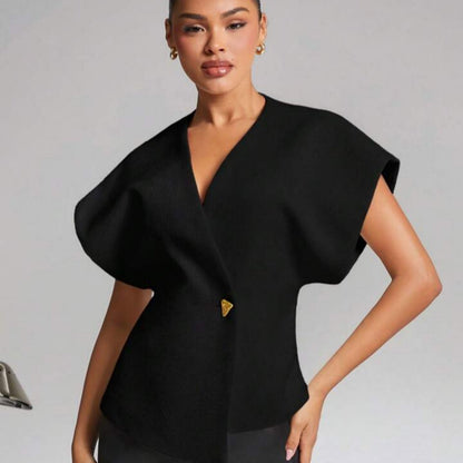 Gaggi Elegant Wrap Peplum Top