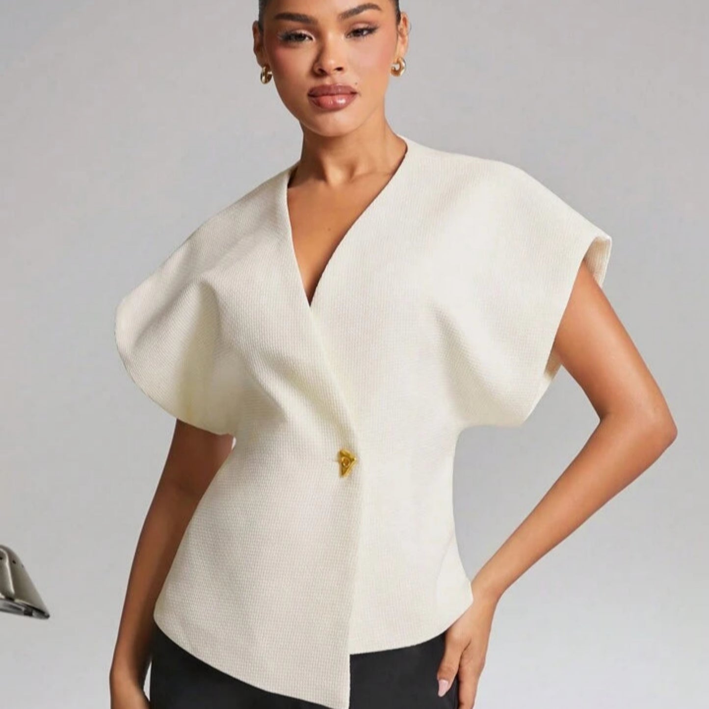 Gaggi Elegant Wrap Peplum Top