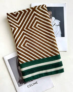 Patterned brown and white stripes  fabric of scarf
