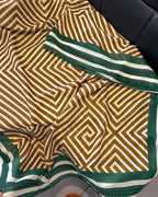 Fabric with geometric pattern on a car seat