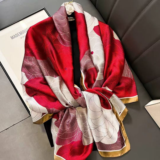 Hafi Elegant Floral Silk Scarf