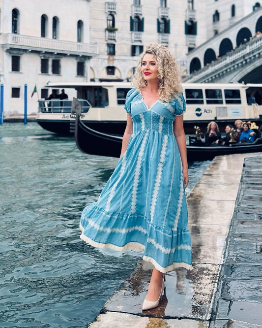 Hay Sea Breeze Eyelet Embriodery Dress