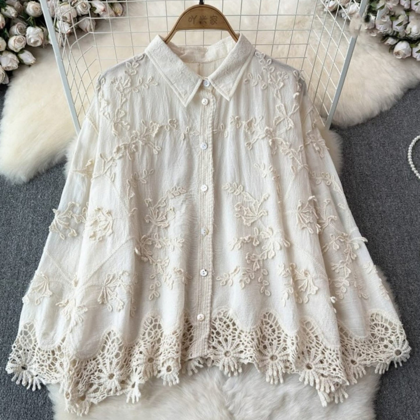 Heppa Luxury Cutwork Shirt