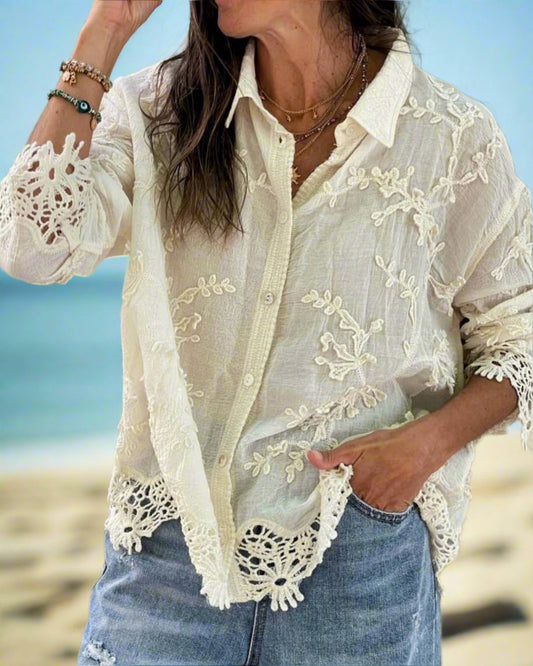 Heppa Luxury Cutwork Shirt