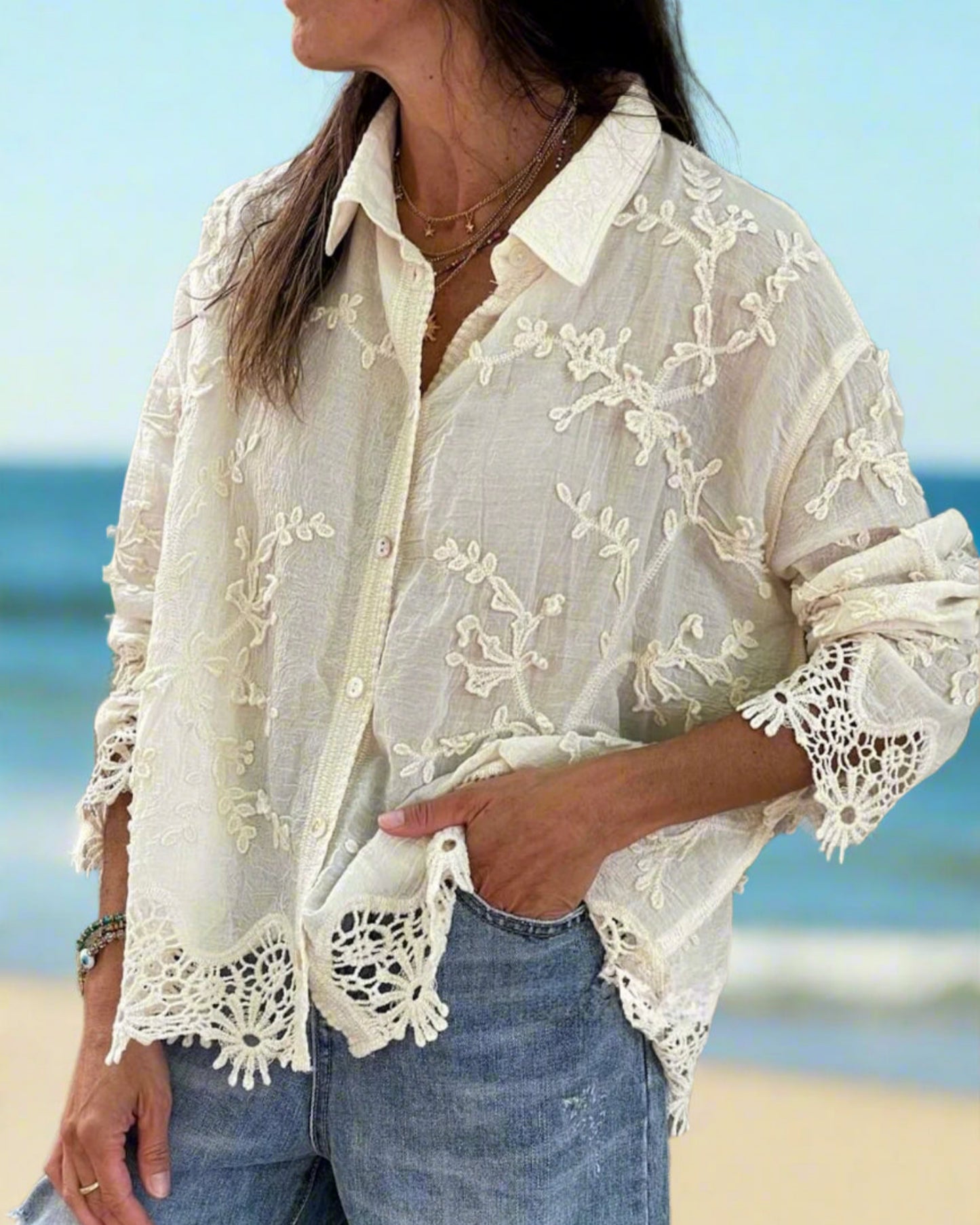 Heppa Luxury Cutwork Shirt