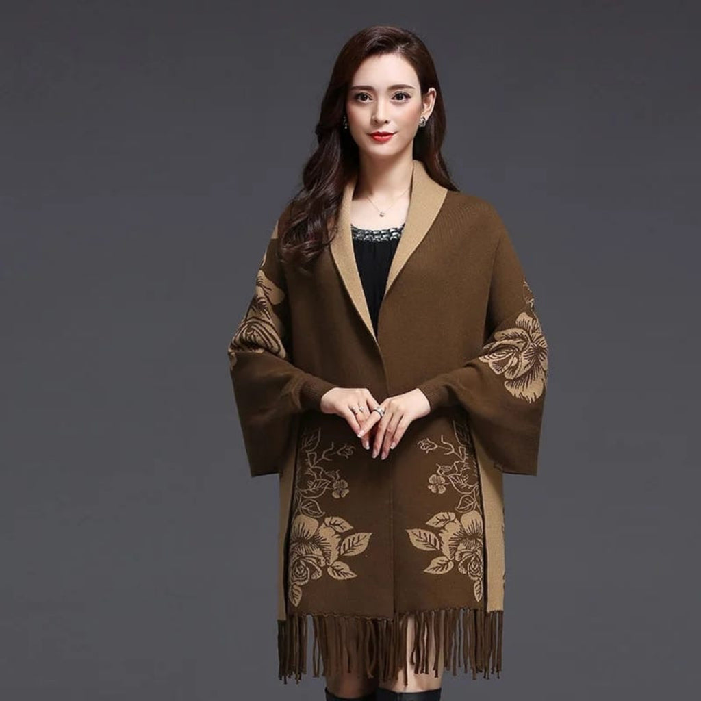 Heritage Bloom Dual-Tone Embroidered Wrap