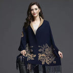 Heritage Bloom Dual-Tone Embroidered Wrap