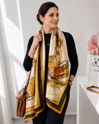 Golden Carriage Equestrian Luxury Silk Stole