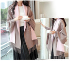 Classic Reversible Wool Blend Shawl Wrap