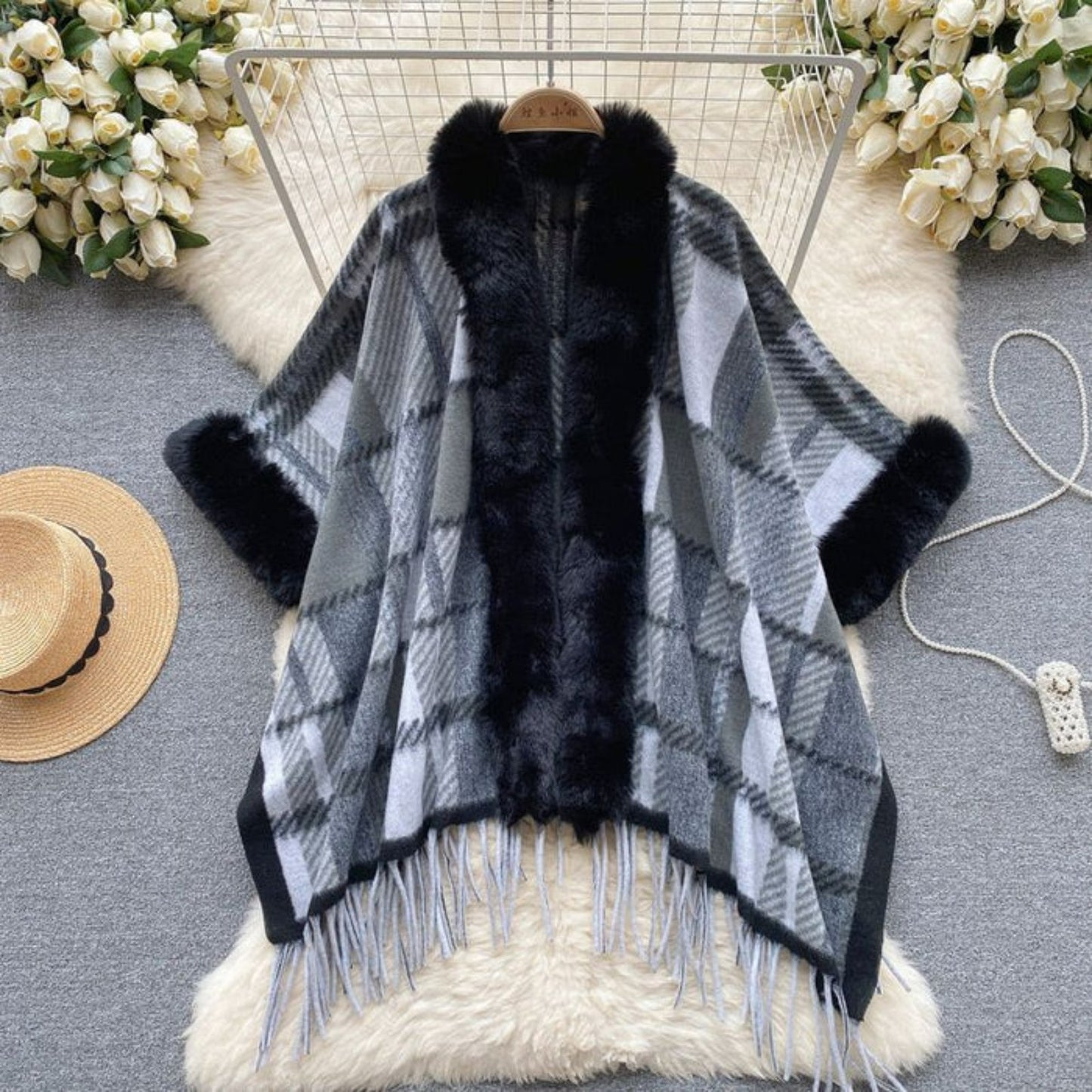 Cayman Premium Winter Capes With Fur Detailing