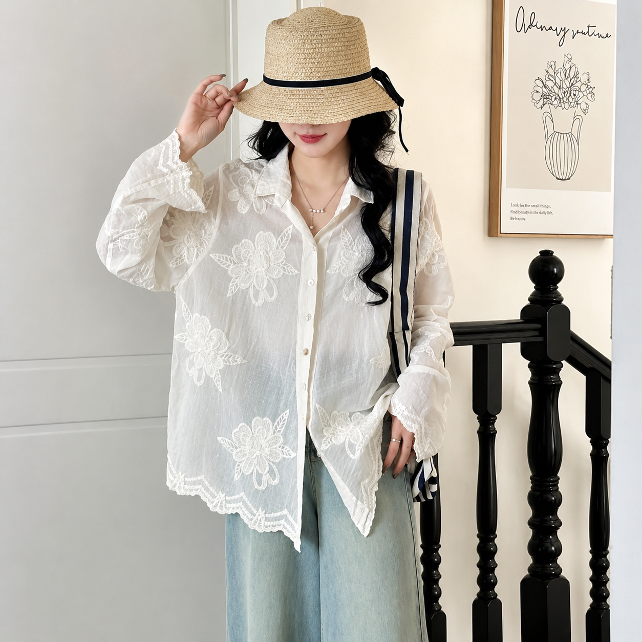 Ivory Grace Embroidered Shirt