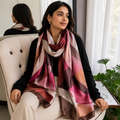 Rosewood Abstract Geometric Imitation Silk Stole