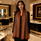 Vais Designer Monogram Print Imitation Silk Scarf