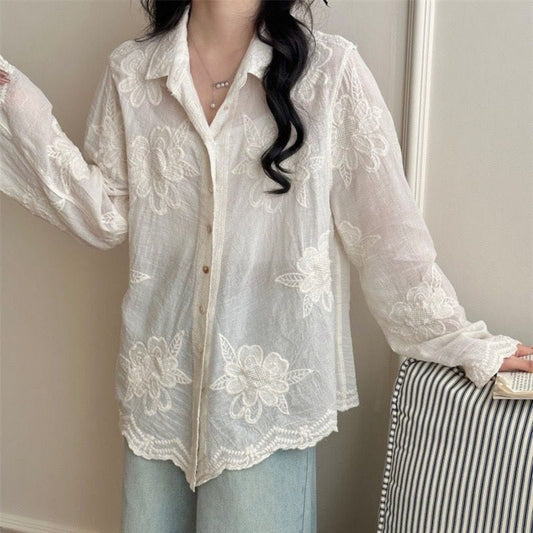 Ivory Grace Embroidered Shirt