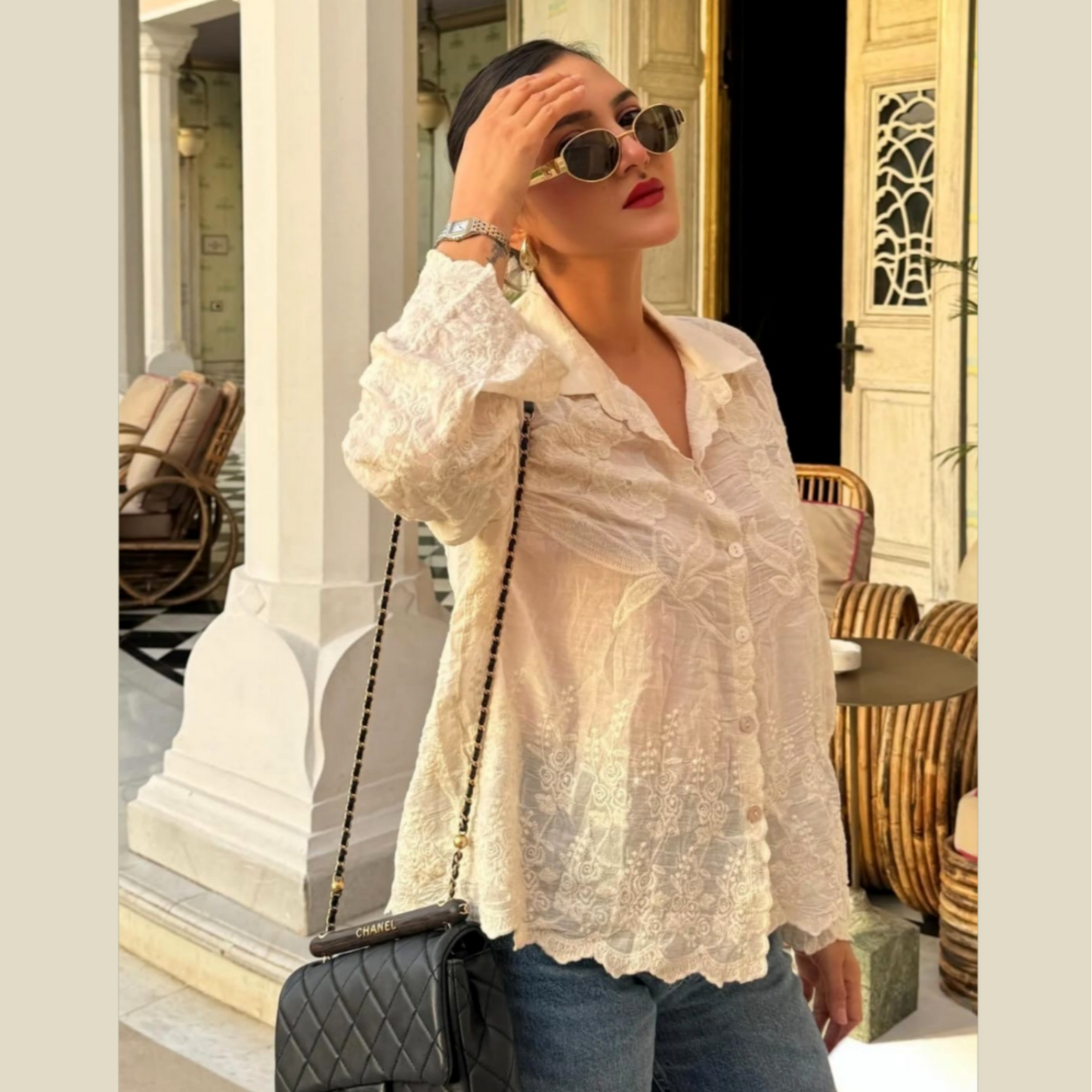 Ivory Muse Lace Shirt