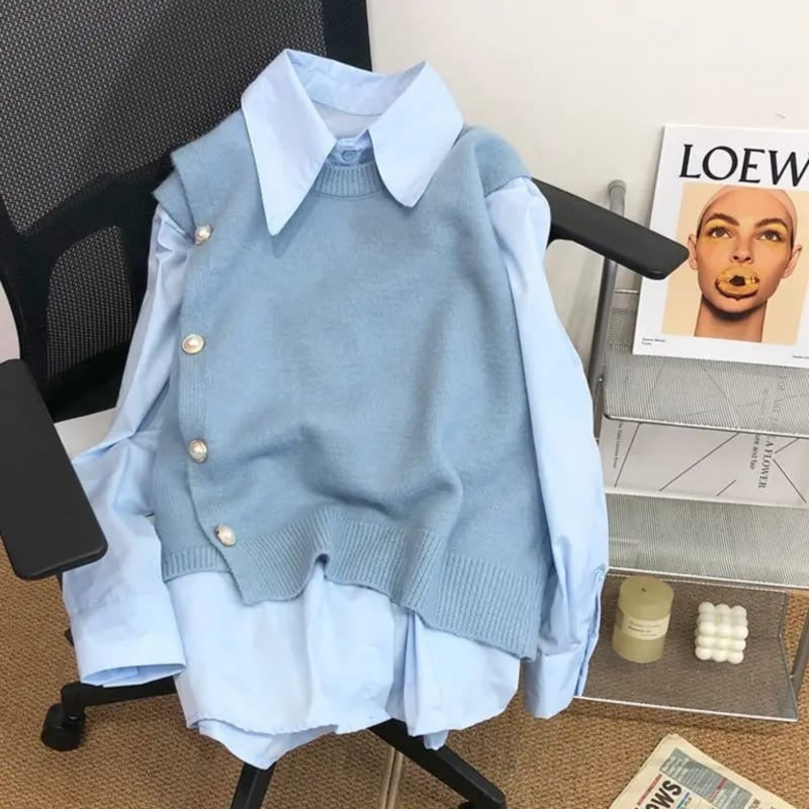 Kalinda Shirt & Pullover Set