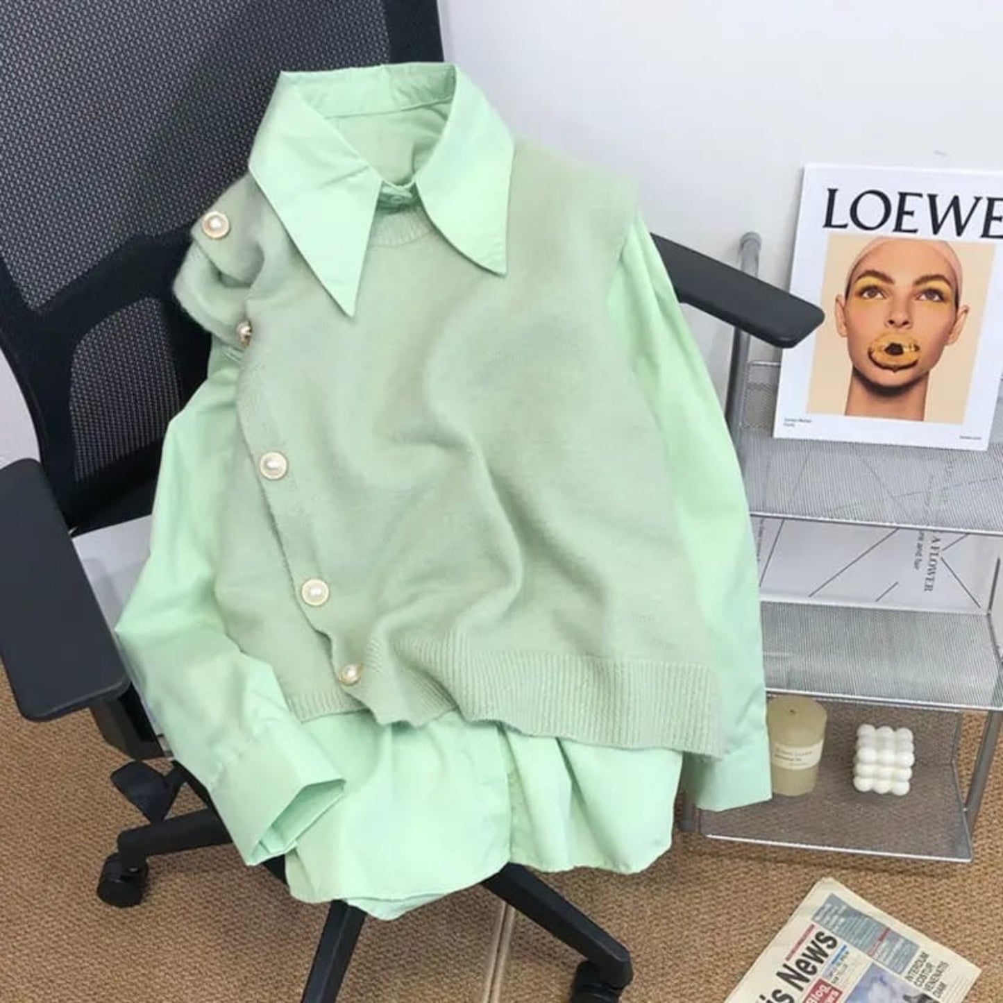 Kalinda Shirt & Pullover Set