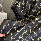 Luxury Monogram Printed Silk Stole with