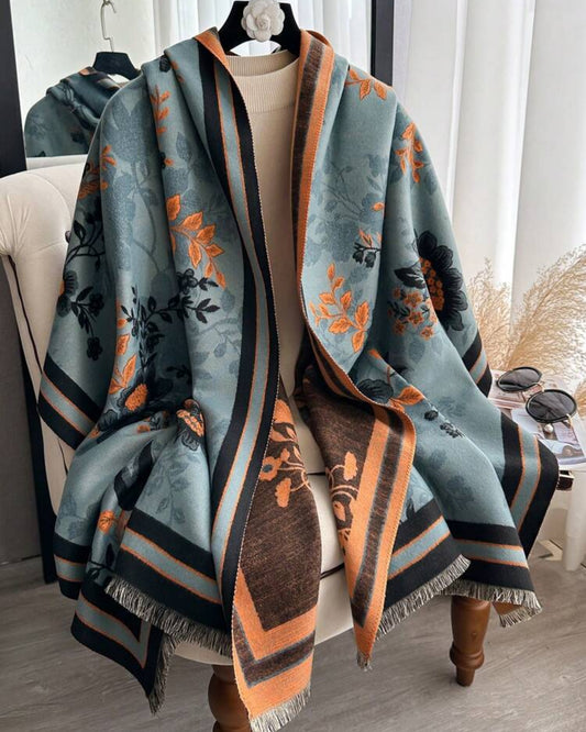 Luxury Reversible Oversized Floral Shawl Wrap