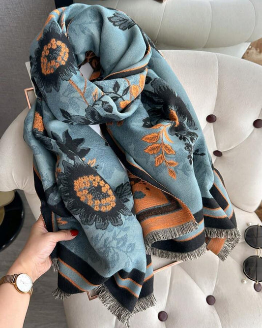 Luxury Reversible Oversized Floral Shawl Wrap
