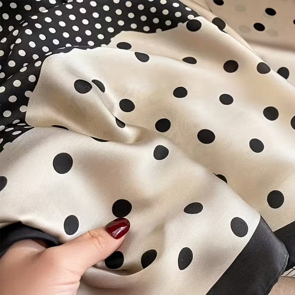 Elegant black white silk stole for Indian outfits