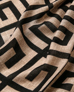 Monochrome maze geometric cotton black beige stole for women
