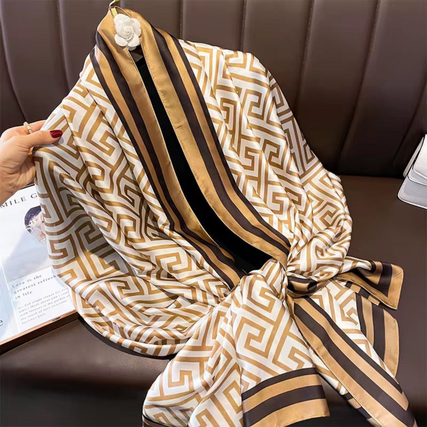 Monogram Style Maze Luxe Stole