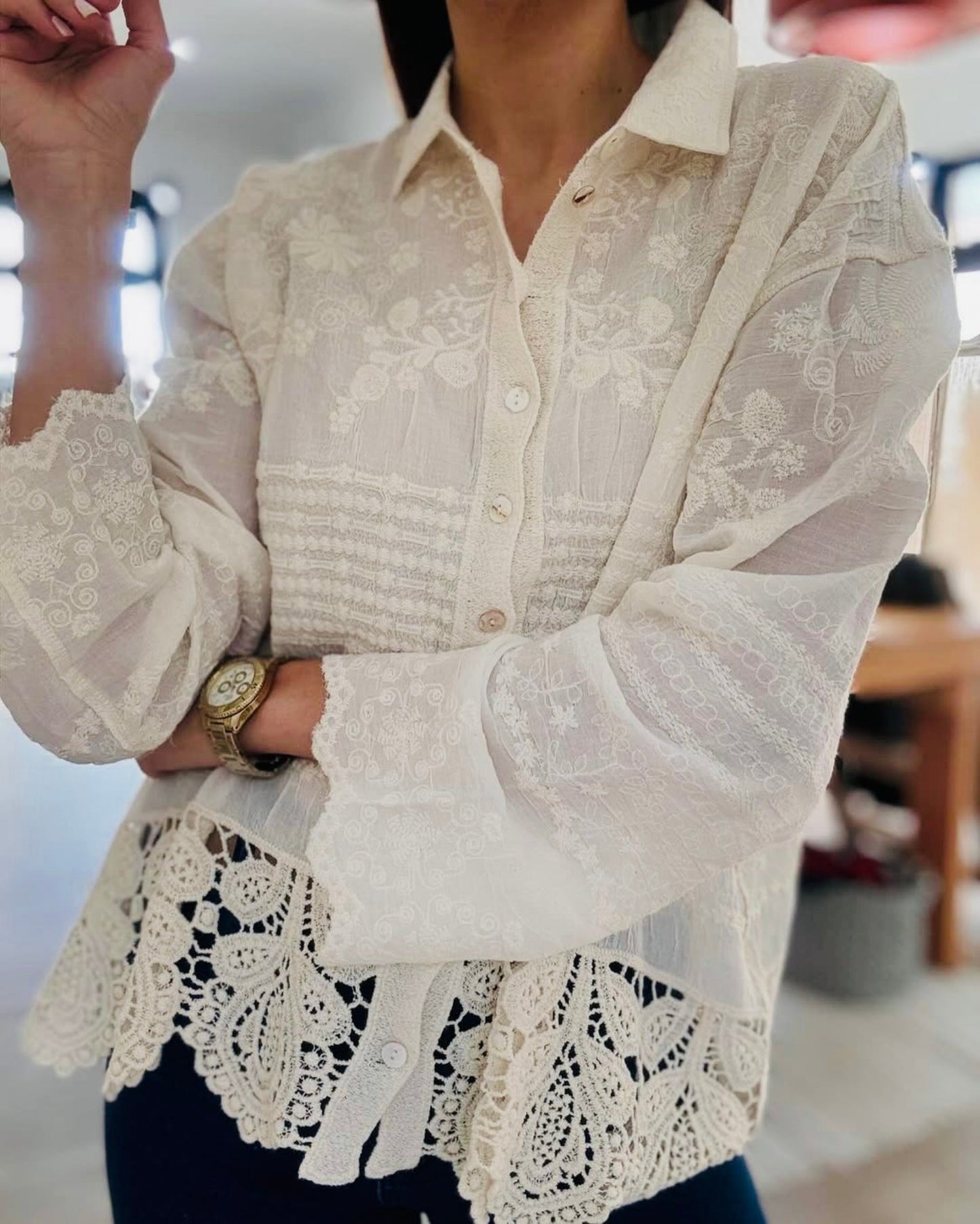 Opra Luxury Cutwork Shirt