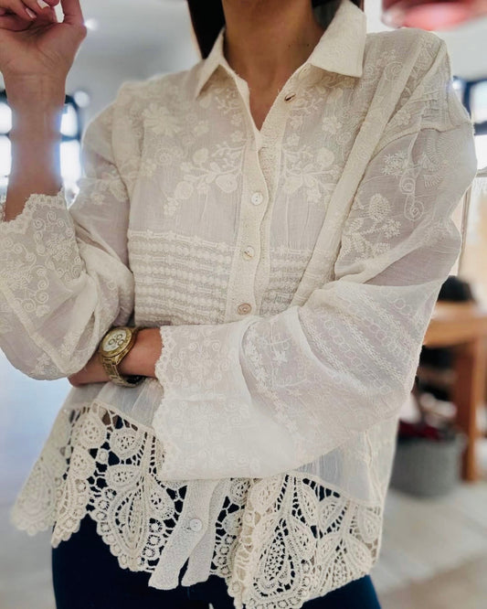 Opra Luxury Cutwork Shirt