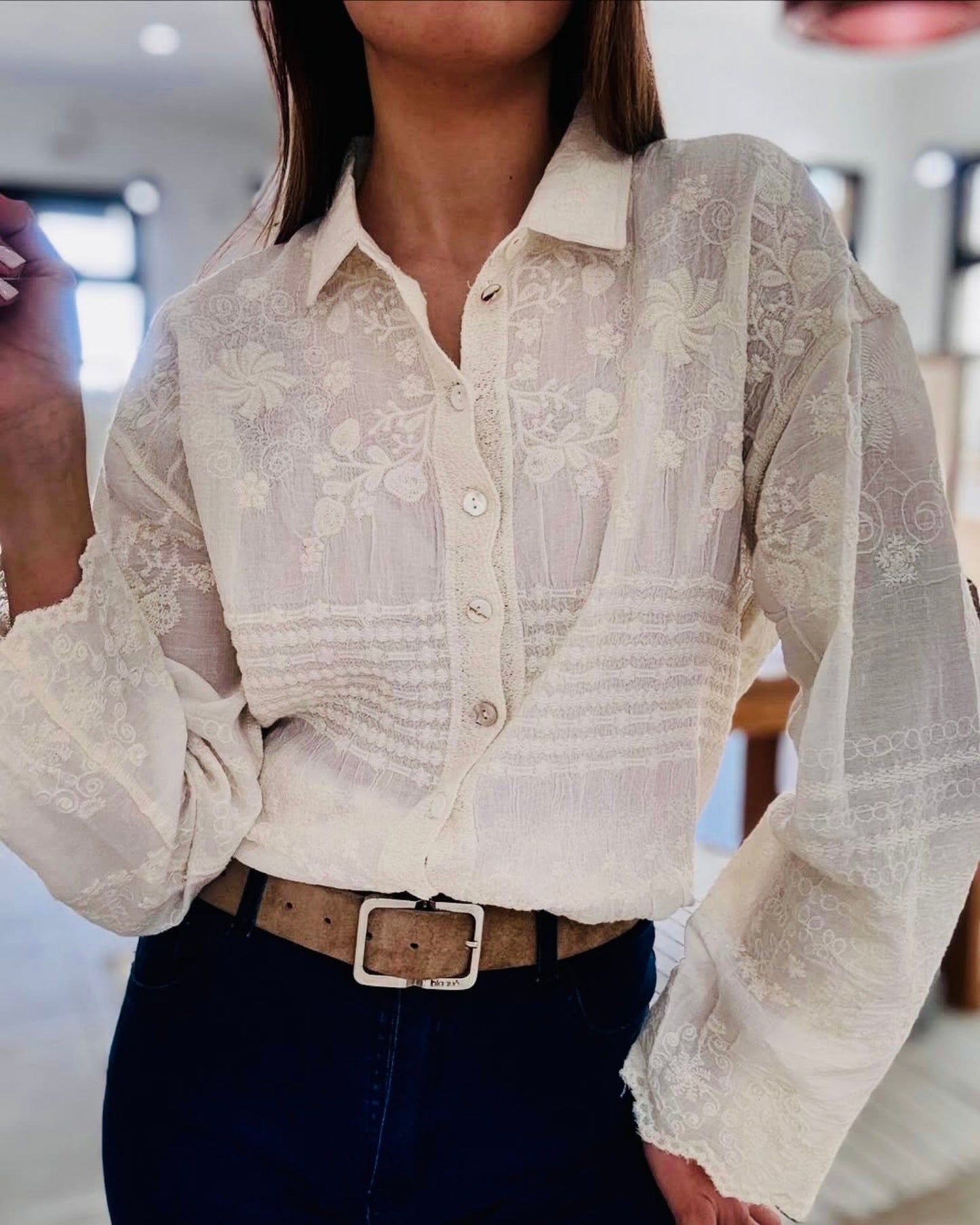 Opra Luxury Cutwork Shirt