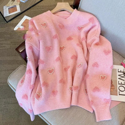 Pearl Heart Cozy Sweater
