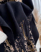 Regal Noir Embroidered Winter Stole