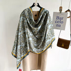 Patterned scarf on a mannequin with a 'Barcelona' sign in the background