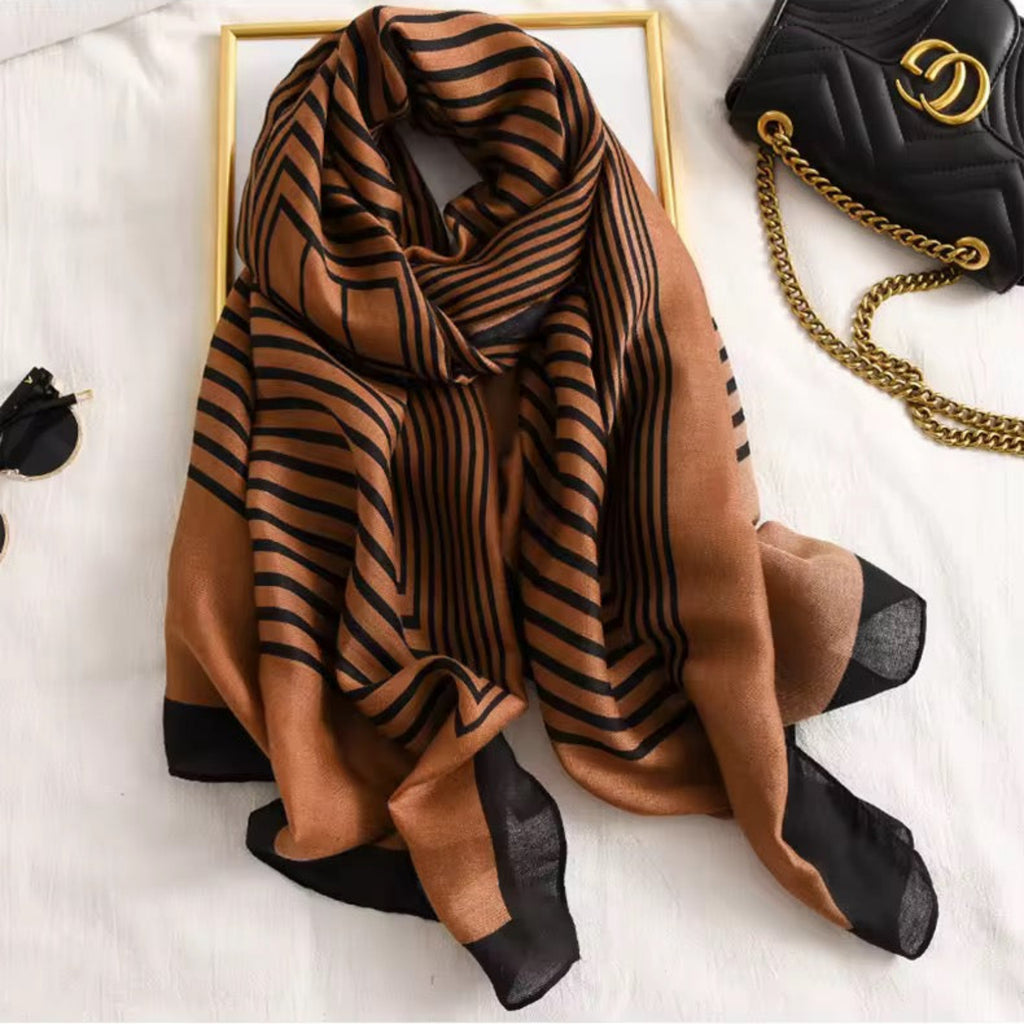 Sawn Opulent Viscose Cotton Stole