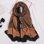 Sawn Opulent Viscose Cotton Stole