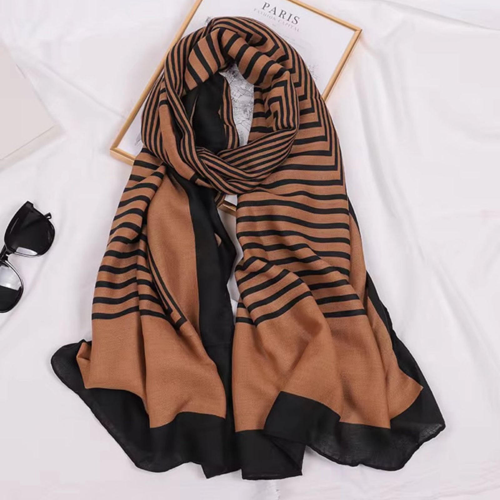 Sawn Opulent Viscose Cotton Stole