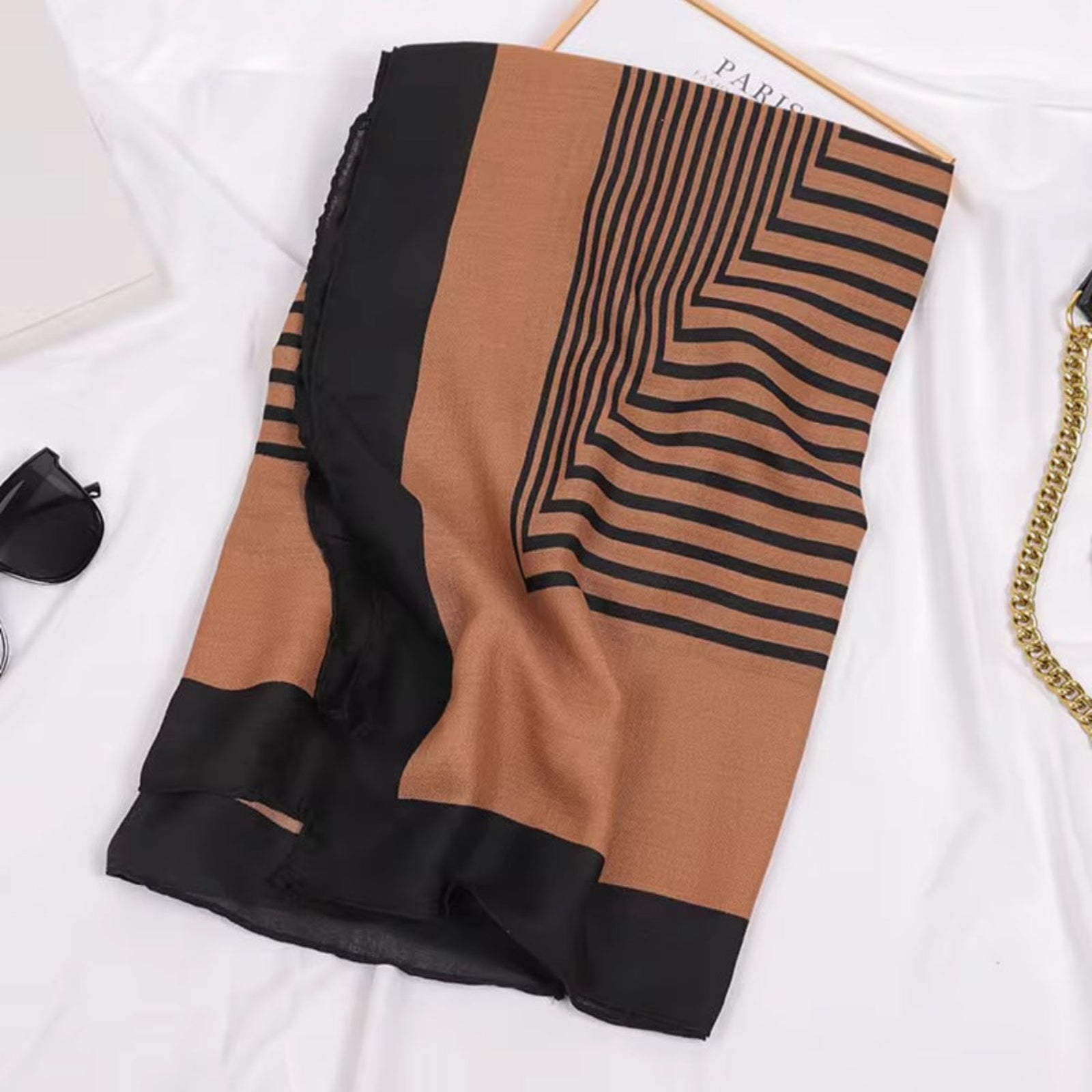 Sawn Opulent Viscose Cotton Stole