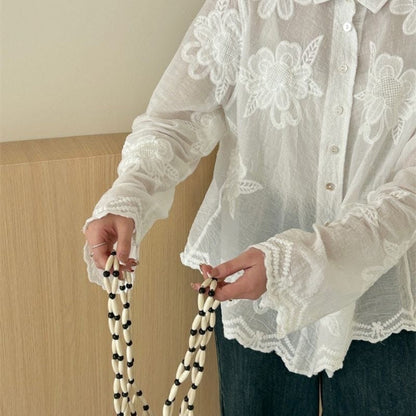 Seraphic Petals Embroidered Shirt