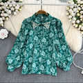 Serbia Pearled Jacquard Shirt- Green
