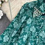 Serbia Pearled Jacquard Shirt- Green