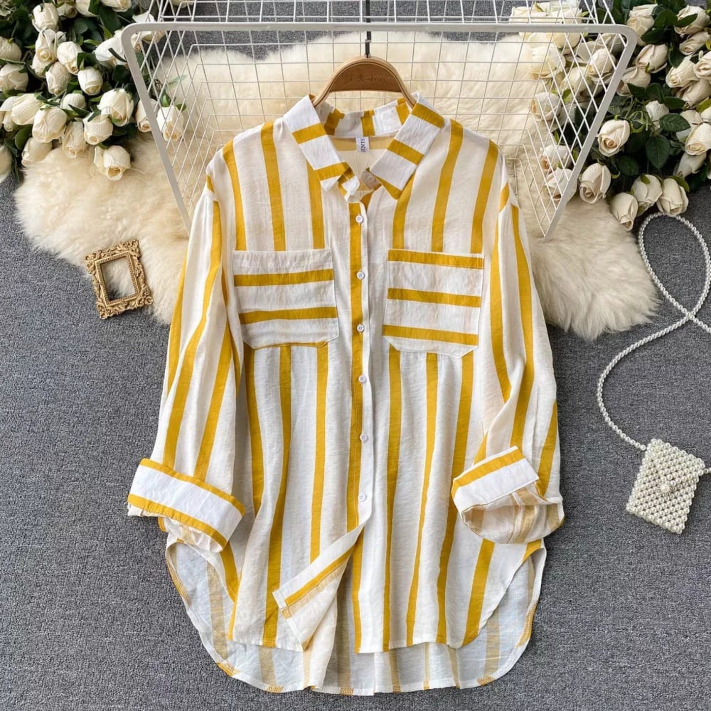 Siam Striped Oversized Shirts