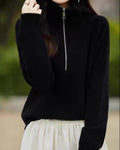 Soft Mock Neck Quarter-Zip Pullover Jumper