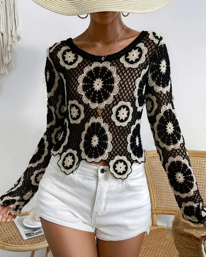 Starlit Petals Crochet Top