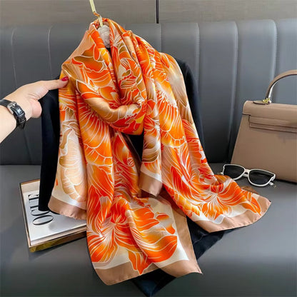 Sunset Blaze Floral Silk Stole