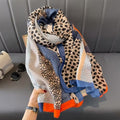 Abstract animal print viscose cotton stole with border