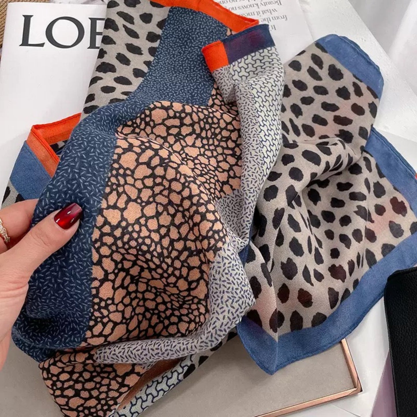 Urban Mosaic Abstract Print Cotton Stole