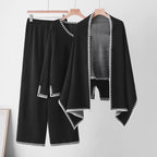 The Atelier Edge Classic Black knit co ord set with top pants and shawl