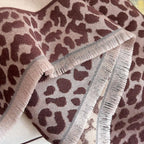 Hazelnut Leopard Trim Wrap edges fringed 
